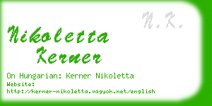 nikoletta kerner business card